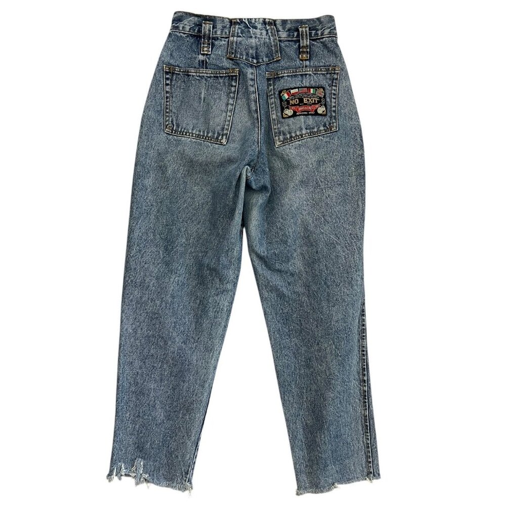 Vintage 80s Jordache Womens Pleated Taper Jeans Size 6 Grunge Streetwear Patch
